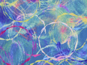 Softshell Stoff 3-schichtig Crazy Circles Digitaldruck