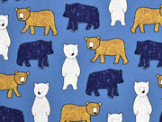 Baumwollstoff B�ren Big Bear, jeansblau