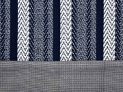 Jacquard Jersey gemusterte Streifen, blau weiss