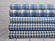 weicher Jeansstoff Karomuster, helles jeansblau