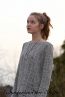 Leichter Strickstoff mit Zopfmuster, grau mint