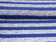 Strickstoff Blockstreifen leicht transparent, blau