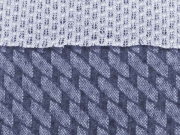 Strickstoff elastisch Doubleface Lace Rauten, rauchblau