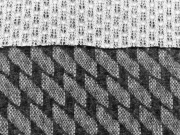 Strickstoff elastisch Doubleface Lace Rauten, anthrazit