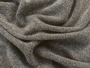 Edler Crepe Stoff, taupe / schwarz meliert