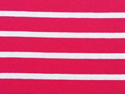 Viskose Jersey Streifen 0,7 cm, wei� rot