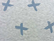 RESTST�CK 56 cm Doubleface Sweat Glitzerkreuze/Ringelstreifen blau