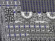 Viskosejersey Patchwork Look, schwarz blau