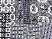 Viskosejersey Patchwork Look, schwarz blau