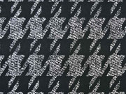 Viskosejersey Hahnentritt, wei� schwarz