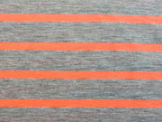 Jersey Neon-Streifen - orange auf grau