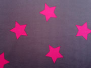 Softshell Jackenstoff Sterne taupe/ pink