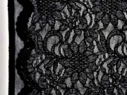 elastische Spitze Sonnenblume, grau/schwarz