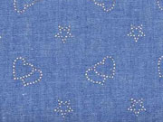 leichter Jeans Glitzerherzen & Sterne, jeansblau