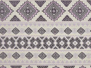 Jaquard Rauten Bord�ren, ecrue flieder