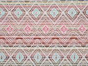 Jaquard Inka Muster, ecrue pink mint