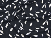RESTST�CK 43 cm elastischer Crepe Stoff Bl�tter, creme/schwarz