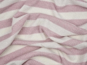 Glitzer Strickstoff Streifen 2 cm, altrosa wei�