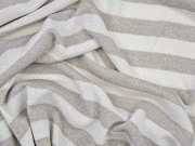 Glitzer Strickstoff Streifen 2 cm, taupe wei�