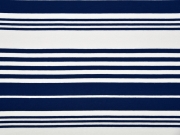 Viskose Jersey versch. Streifen, dunkelblau wei�
