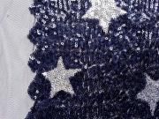 Cocktail Star Paillettenstoff, dunkelblau/silber