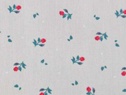 Baumwolle kleine rote Rosen, helltaupe