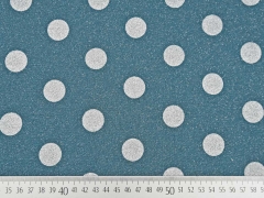 French Terry Glitzer Punkte, silber petrol