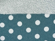 French Terry Glitzer Punkte, silber petrol