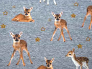 Jersey Digitaldruck Rehe, anthrazit melange