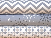 RESTST�CK 30 cm BW Zickzackmuster, grau weiss