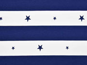 Jersey Blockstreifen 4,5 cm & Sterne, navy-wei�