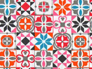 BW Fliesenmuster, orange  t�rkis