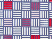 Baumwolle Quadrate, rot grau