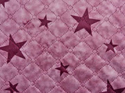 RESTST�CK 45 CM Steppstoff Teddy Doubleface Sterne, bordeaux