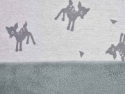 Sweat Alpenfleece Rehe, hellgrau