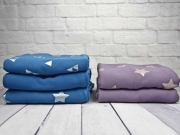 Sweat Alpenfleece Glitzer Dreiecke, jeansblau