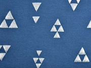 Sweat Alpenfleece Glitzer Dreiecke, jeansblau