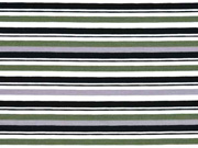 Jersey unregelm��ige Streifen, grau khaki