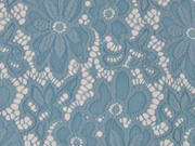 RESTST�CK 70 cm elastische Spitze Blumen Meterware- hellblau