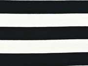 RESTST�CK 70 cm Viskosejersey Blockstreifen 2 cm, schwarz/weiss