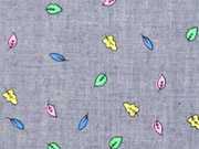 Chambray bunte Bl�tter, blau melange