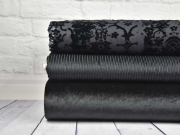 Jersey Samtstreifen, schwarz