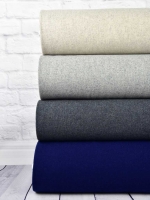 Wollmix Velour Caban Jackenstoff, marine blau