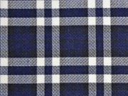 Viskose Blusenstoff Karomuster, dunkelblau schwarz