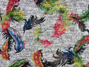 Strickstoff Federn, grau melange