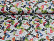 Strickstoff Federn, grau melange