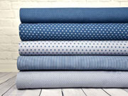 Jersey Sterne, jeansblau auf grau