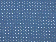 Jersey Punkte, grau auf jeansblau