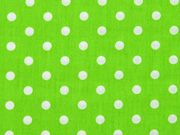 Baumwolle Punkte 7 mm, weiss hellgr�n