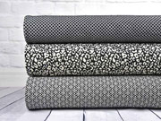 elastischer Jacquard Ornamente, schwarz-weiss